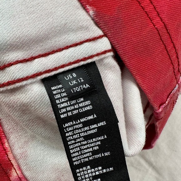 Free People Red Tie-Dye Mini Skirt - Picture 4 of 9